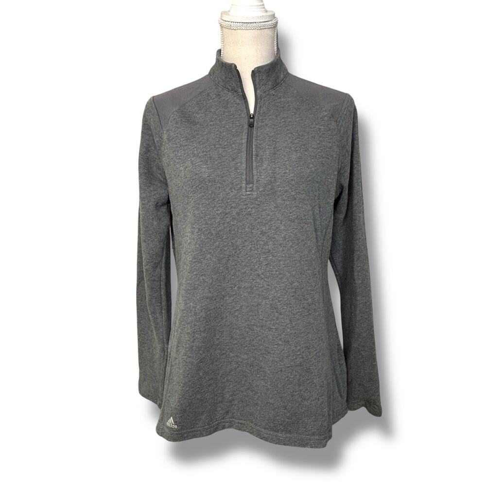 Adidas Gray Quarter Zip Pullover Sweatshirt Size Large